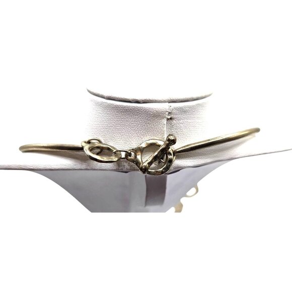 Statement Gold Tone Abstract Oval Link Necklace For Women - Picture 3 of 4